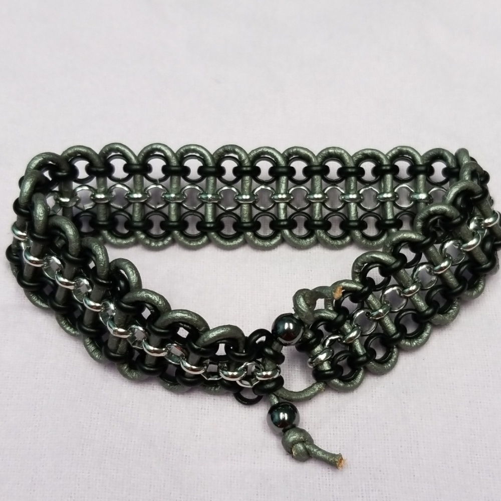 Leather and Chain Bracelet!